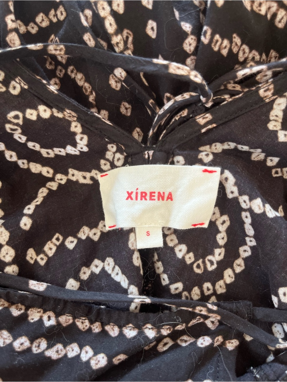 XiRENA Black Cotton Maggie Halter Maxi Dress Bandhani Print S - Picture 7 of 9
